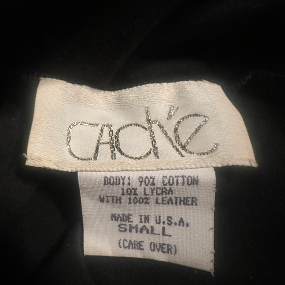 Vintage Cache Gold leather and black lycra body suit - Picture 6 of 6